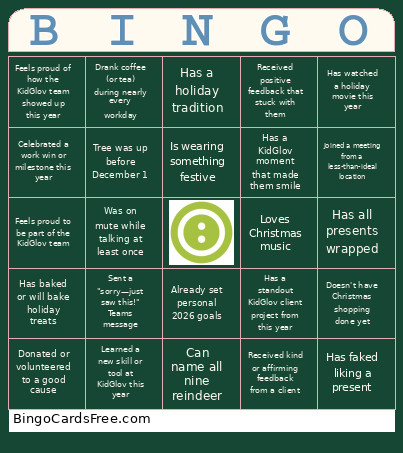 KG Bingo Card