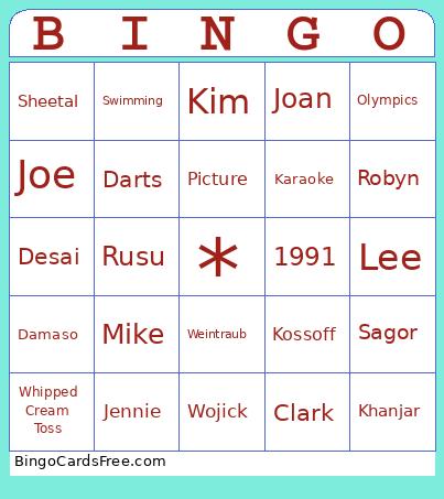 Khanjarpalooza 25 Bingo