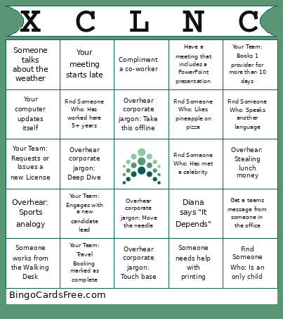 Kickoff Bingo Card