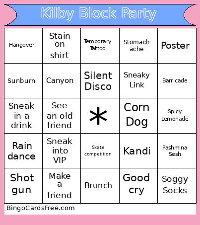 Kilby Block Party Bingo