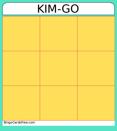 KIM-GO Bingo Card