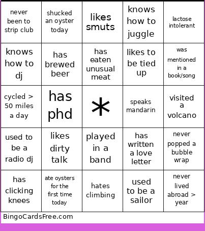 kiryl's bd Bingo