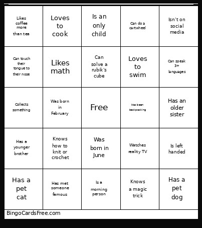 Kivunim Bingo Card
