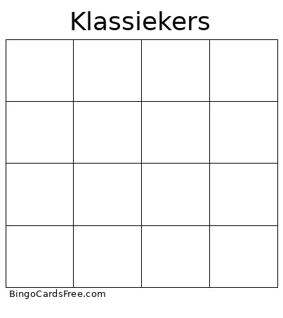 Klassiekers Bingo Card