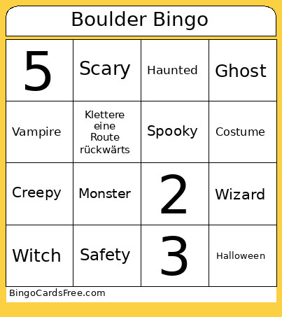 Kletter Bingo Card