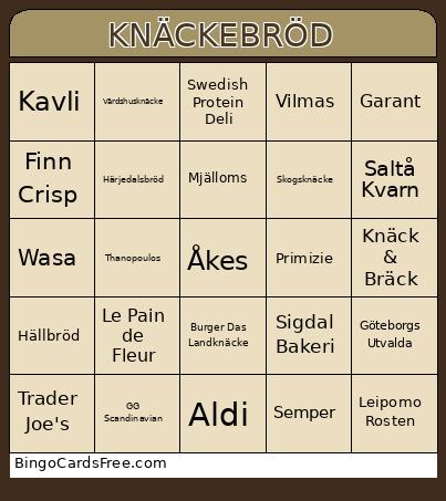 Knäckebröd Bingo