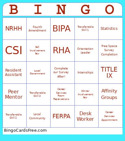 KnowYourRights Bingo Card