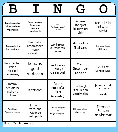 Koeln Bingo Card