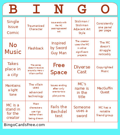 Komic Krew Bingo Card
