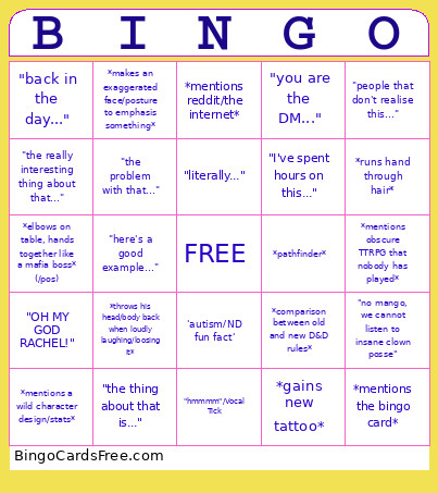 Kosta Bingo Card