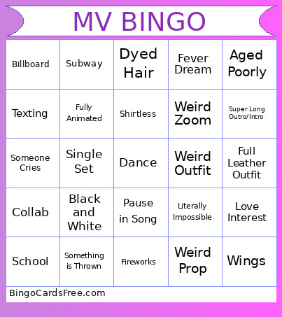 Kpop Thingz Bingo Card
