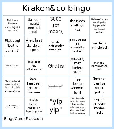 Kraken&co Bingo Card