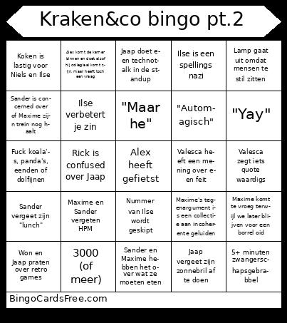 Kraken&co bingo pt.2