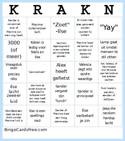 kraken pt.3 Bingo