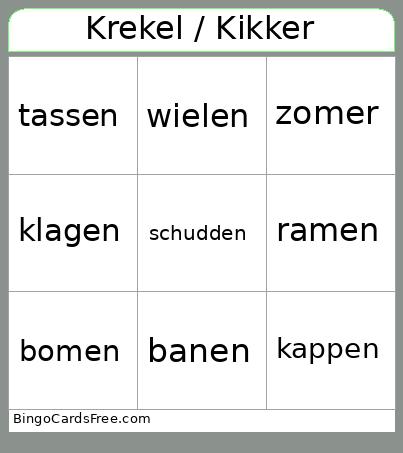 Krekel / Kikker Bingo