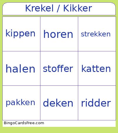 Krekel / Kikker Bingo