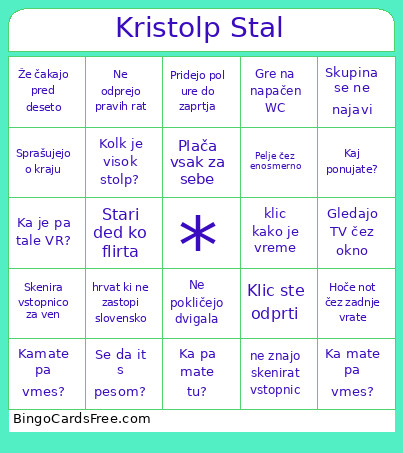 Kristolp Stal Bingo Card