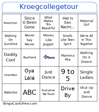 Kroegcollegetour Bingo Card