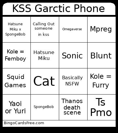 KSS 8 GARCTIC PHONE Bingo
