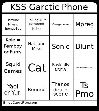 KSS GRADE 8 GARCTIC Bingo