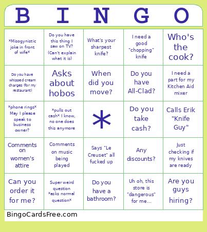 KTC Bingo Card