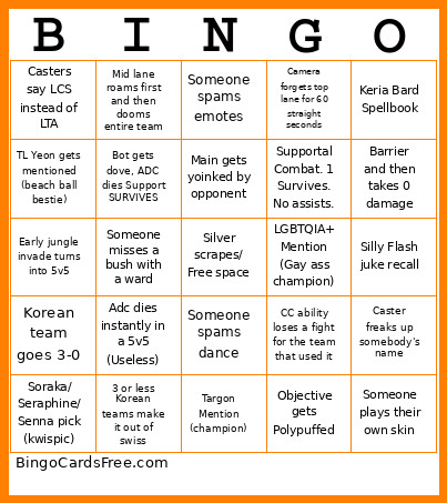 Kwisngo Bingo Card