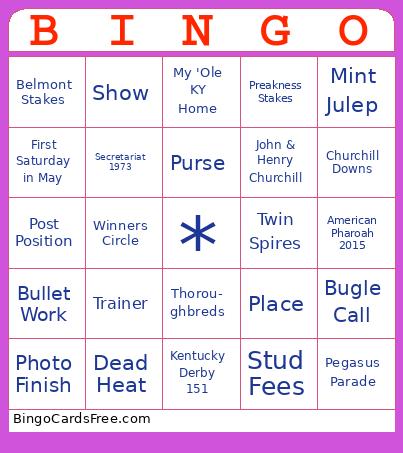 KY Derby 2 Bingo