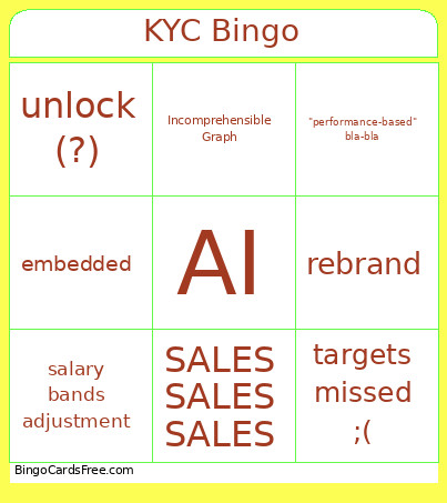 KYC Bingo Card