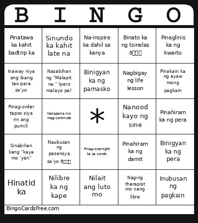 Kyno Bingo Card