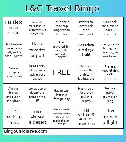 L&C Travel Bingo