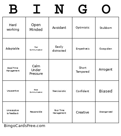 L&D Workshop Bingo Card
