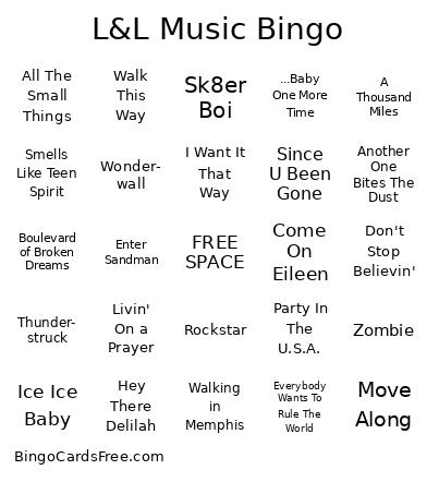 L&L Music Bingo
