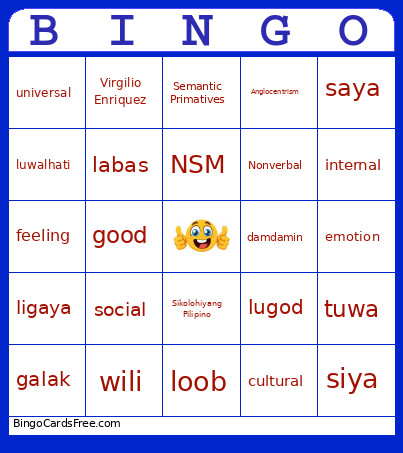 L170 Bingo Card