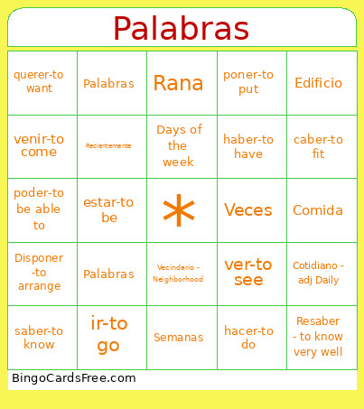 La Conversacion Bingo Card