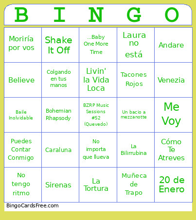 La Noche De Isa Bingo Card