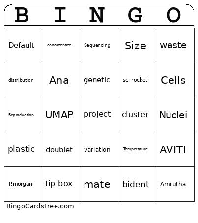 Lab Meeting Bingo