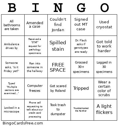 Lab Week 2025 Bingo Card