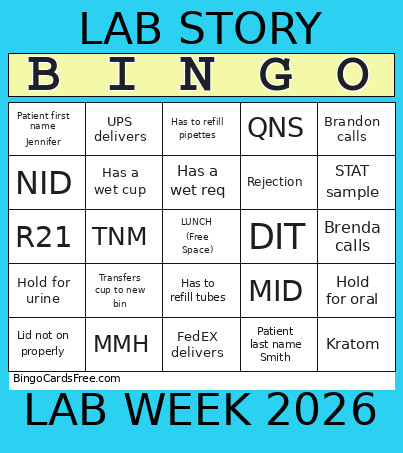 Lab Week 2026 Bingo Card