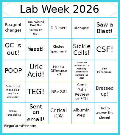 Lab Week 2026 Bingo Card