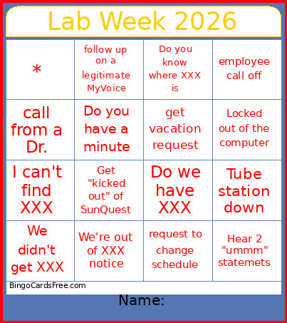 LAB WEEK 2026 Bingo Card