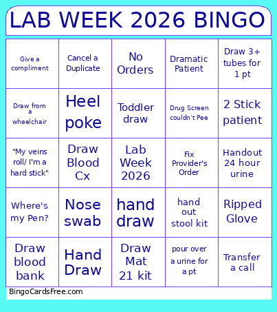 LAB WEEK 2026 Bingo Card