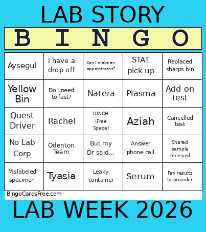 LabWeek Bingo Card