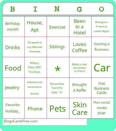 Ladies Night Bingo Cards Free Pdf Printable Game, Title: BINGO