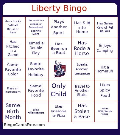 Lady Liberty Bingo Card
