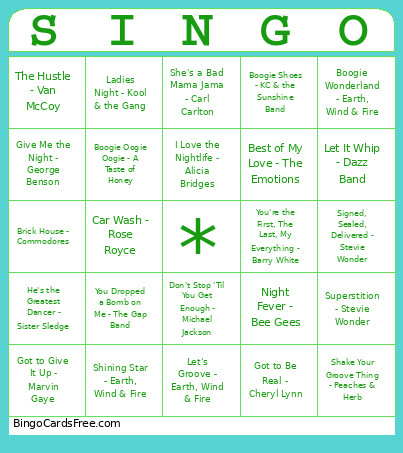 LAGER Disco Singo Bingo Card