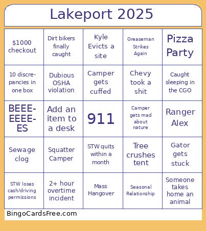 Lakeport 2025 Bingo
