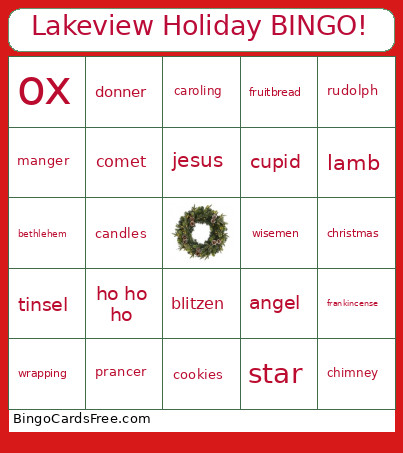 Lakeview Holiday ! Bingo Card