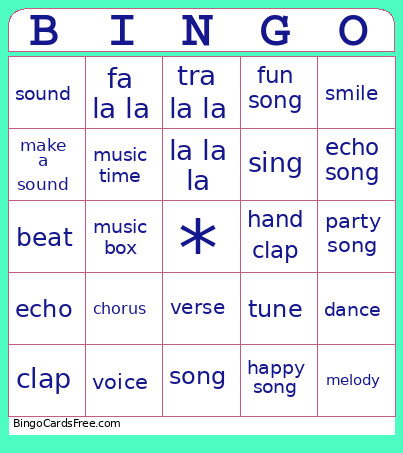 Lalalala Bingo Card