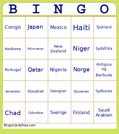 Lande Bingo Card