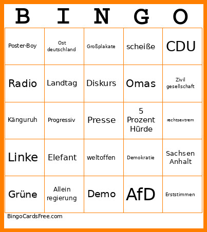 LandtagswahlenII Bingo Card